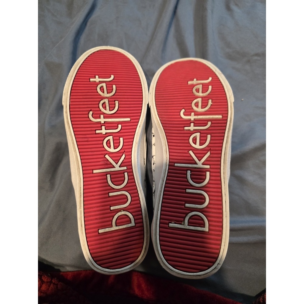 Bucketfeet Dog Print Slip On Shoes Womens 6.5 White Canvas Art Sketch Sneakers - Picture 9 of 9